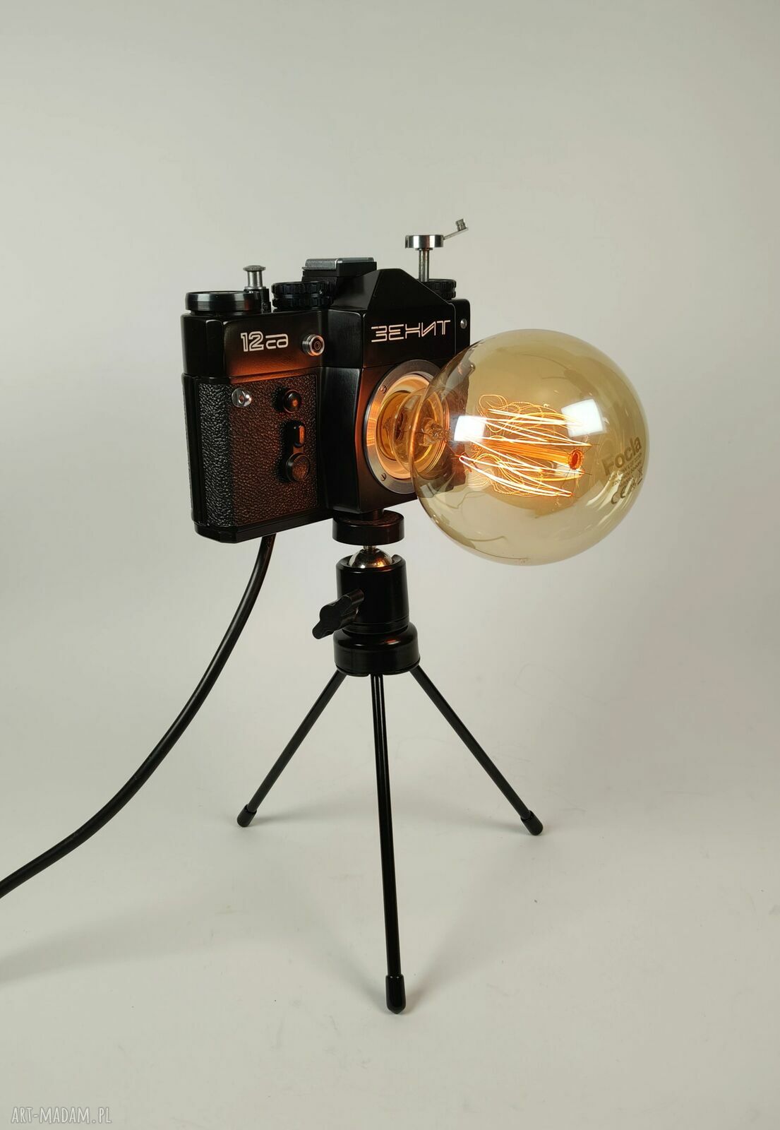 Lampka z aparatu fotograficznego - retro prezent dla fotografa i fotografki