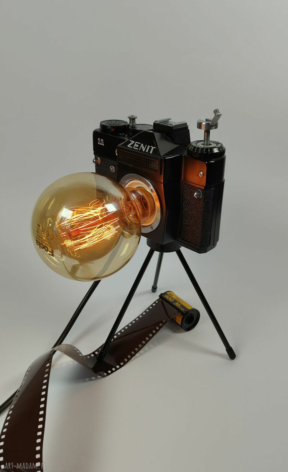 Lampka z aparatu fotograficznego w stylu retro - prezent dla fotograficzki