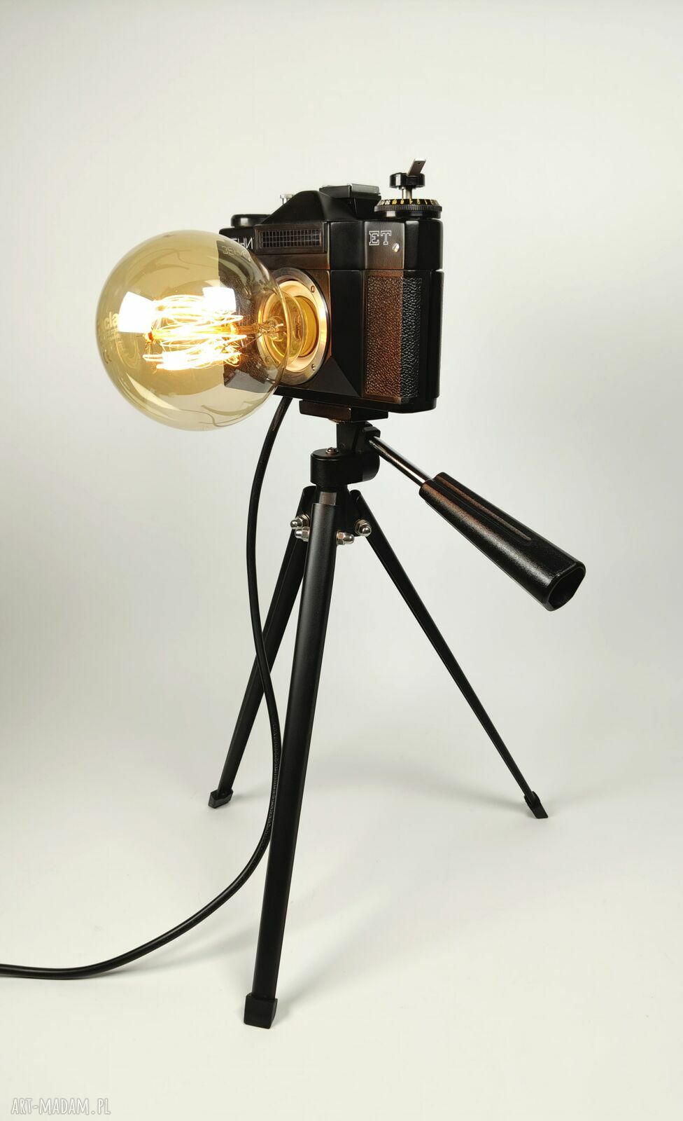 Lampka z aparatu fotograficznego w stylu retro - oryginalny prezent dla fotografa i fotograficzki