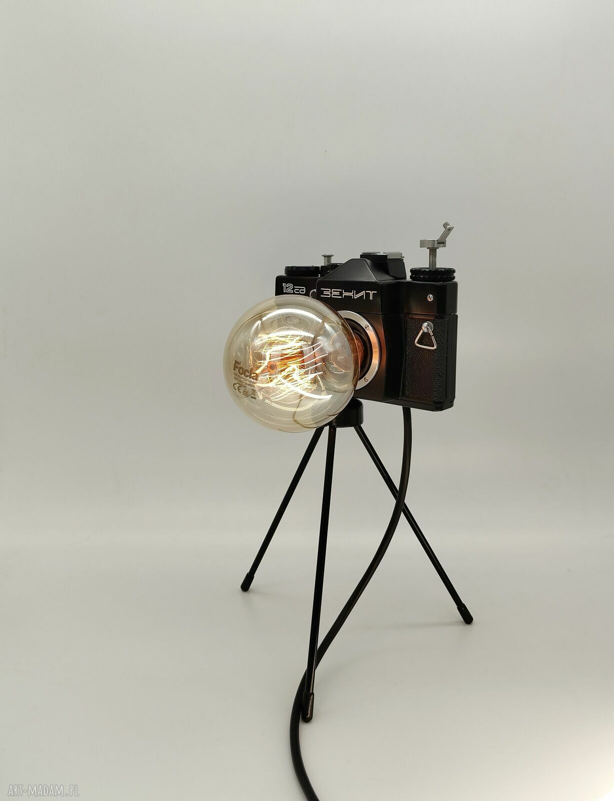 Lampka z aparatu fotograficznego - retro biurkowa, oryginalny prezent dla fotografki