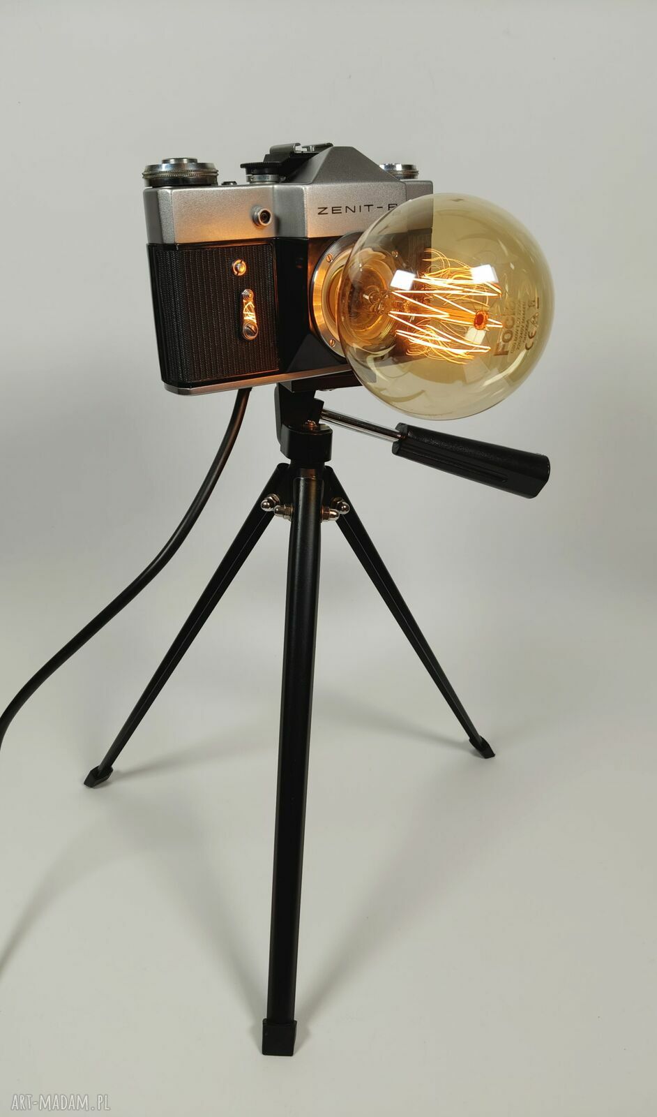 Lampka z aparatu fotograficznego - retro prezent dla fotografa