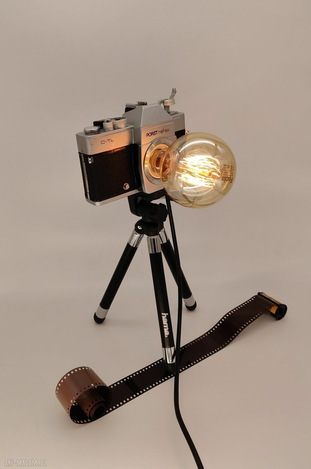 Lampka z aparatu retro - oryginalny prezent dla fotografa