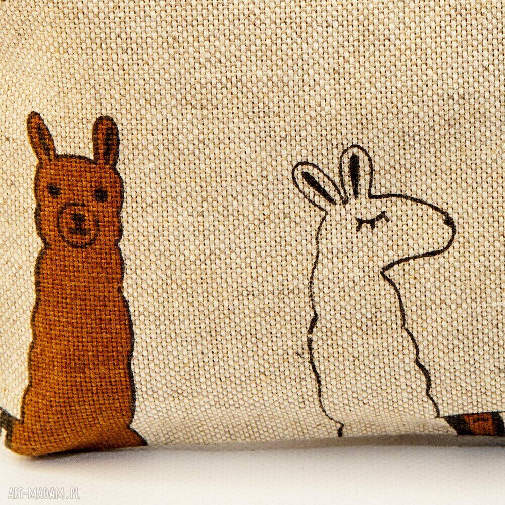 Lama saszetka kosmetyczka handmade na kosmetyki i drobiazgi, prezent
