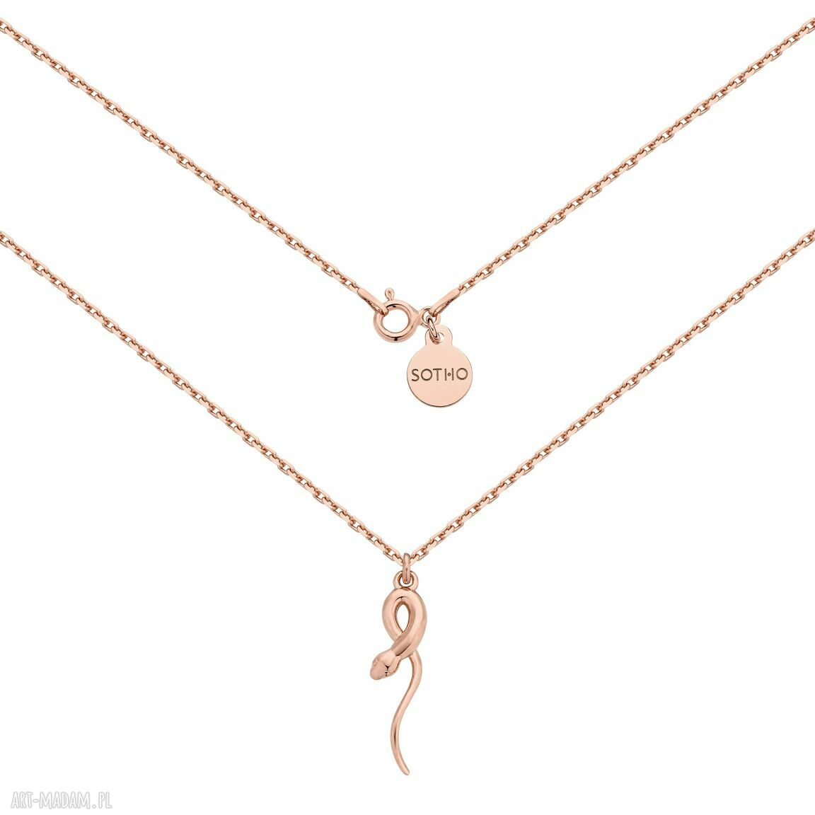 Naszyjnik wężem różowego złota łańcuszek elegancki gruby rosegold