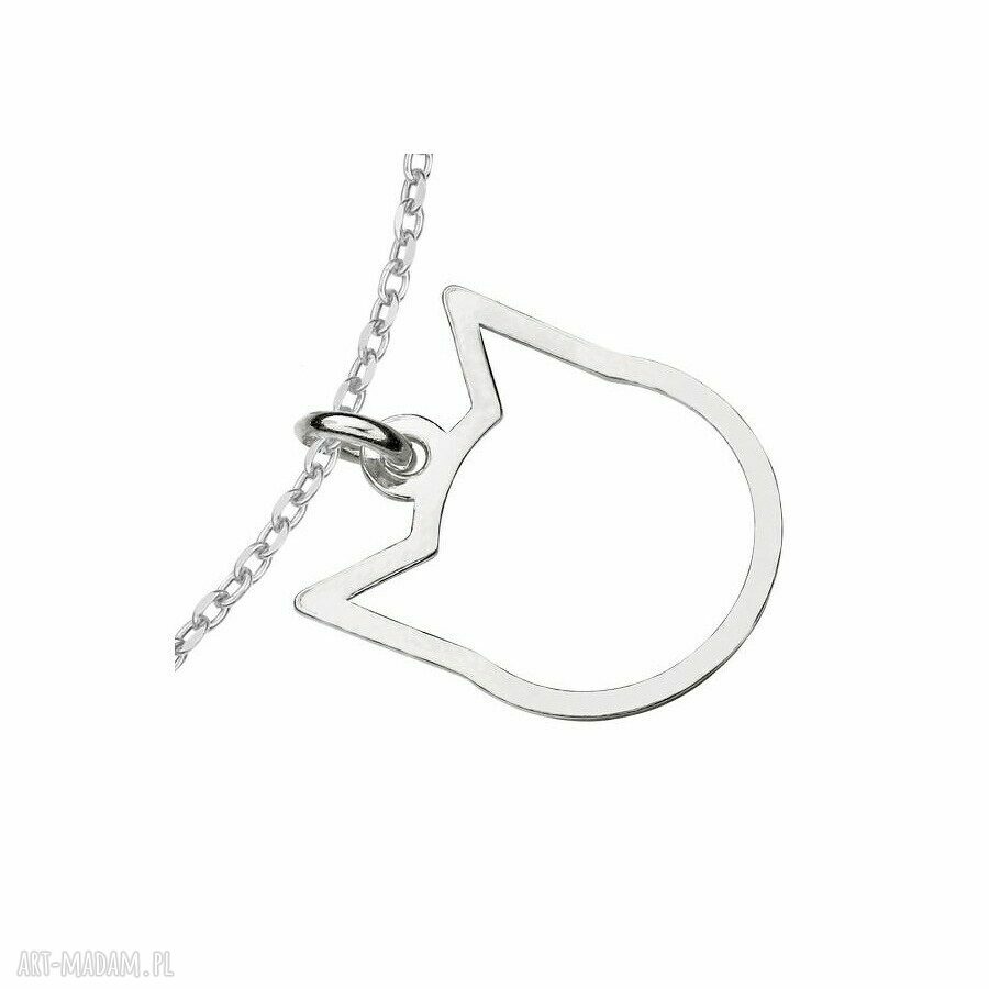 bransoletki: srebrna bransoletka z delikatnym kotkiem autorskie