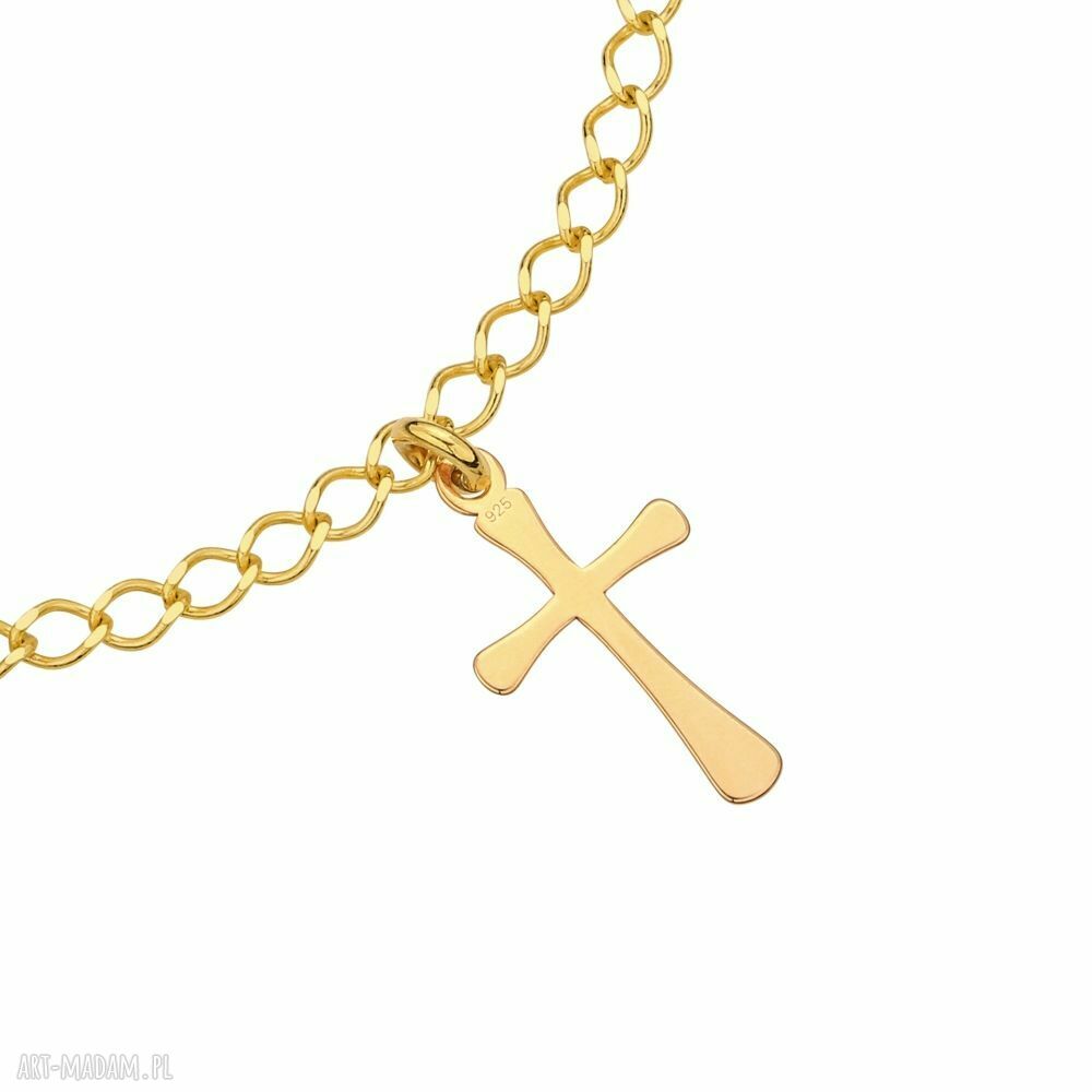 bransoletki: Złota bransoletka z trzema krzyżykami hand made