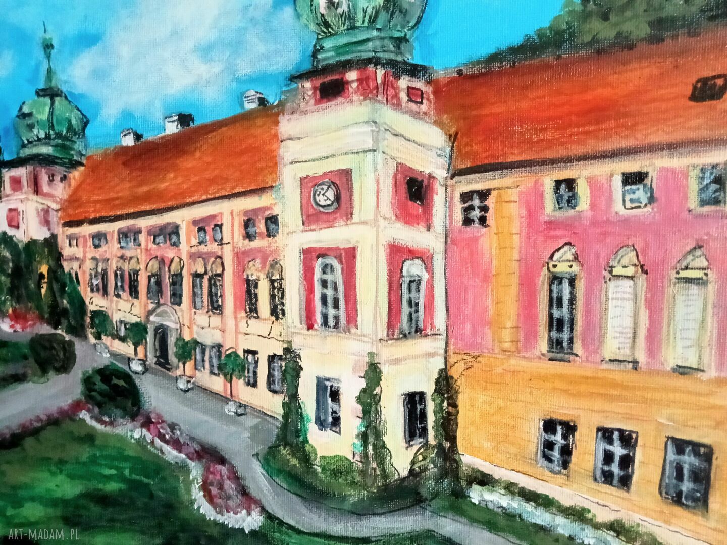 Obraz Łańcut - zamek i pejzaż ręcznie malowany