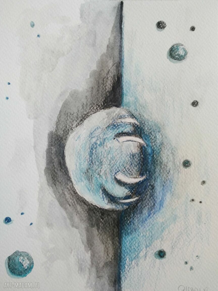ŁAPA - akwarela abstrakcja formatu 18/24 cm