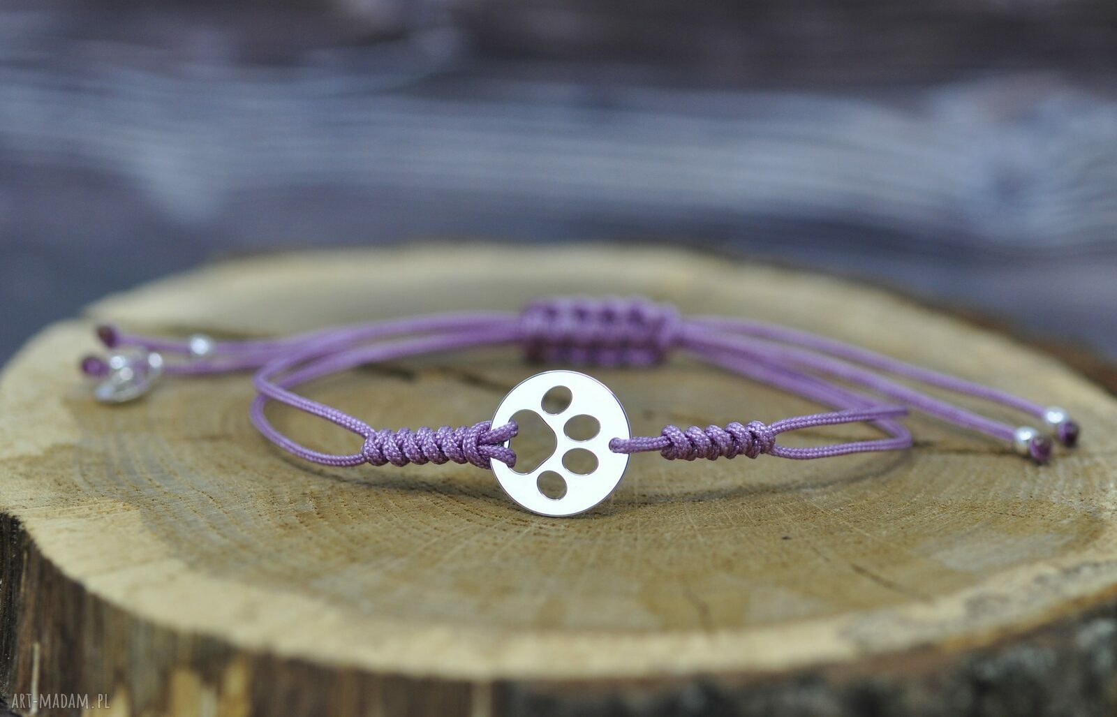 Łapka kota lub psa - bransoletka ze srebra 925 na szczęście (handmade)