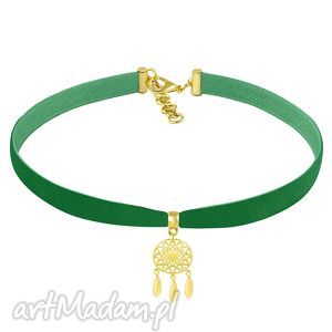 boho choker - green velvet