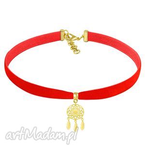 boho choker - red velvet