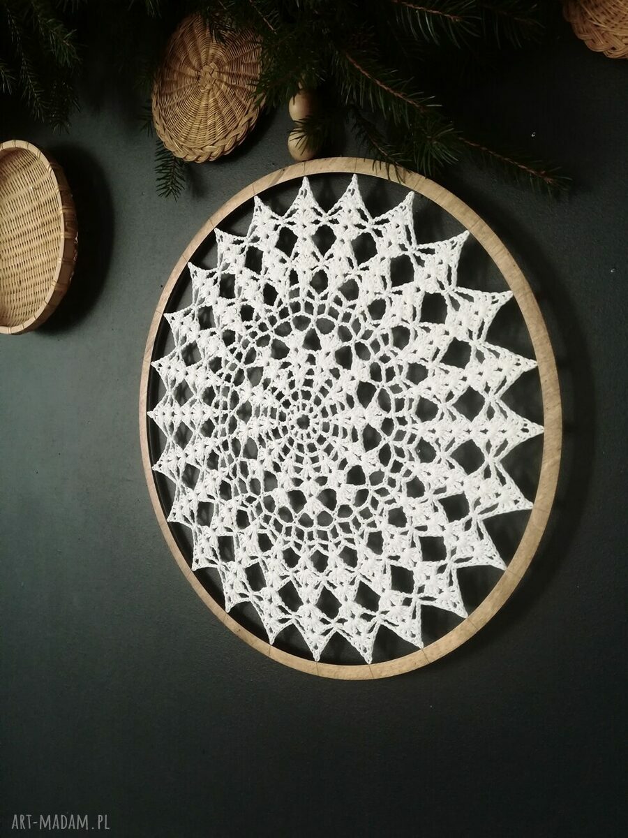 Łapacz snów Wooden Love prezent i dekoracja z motywem śniegu