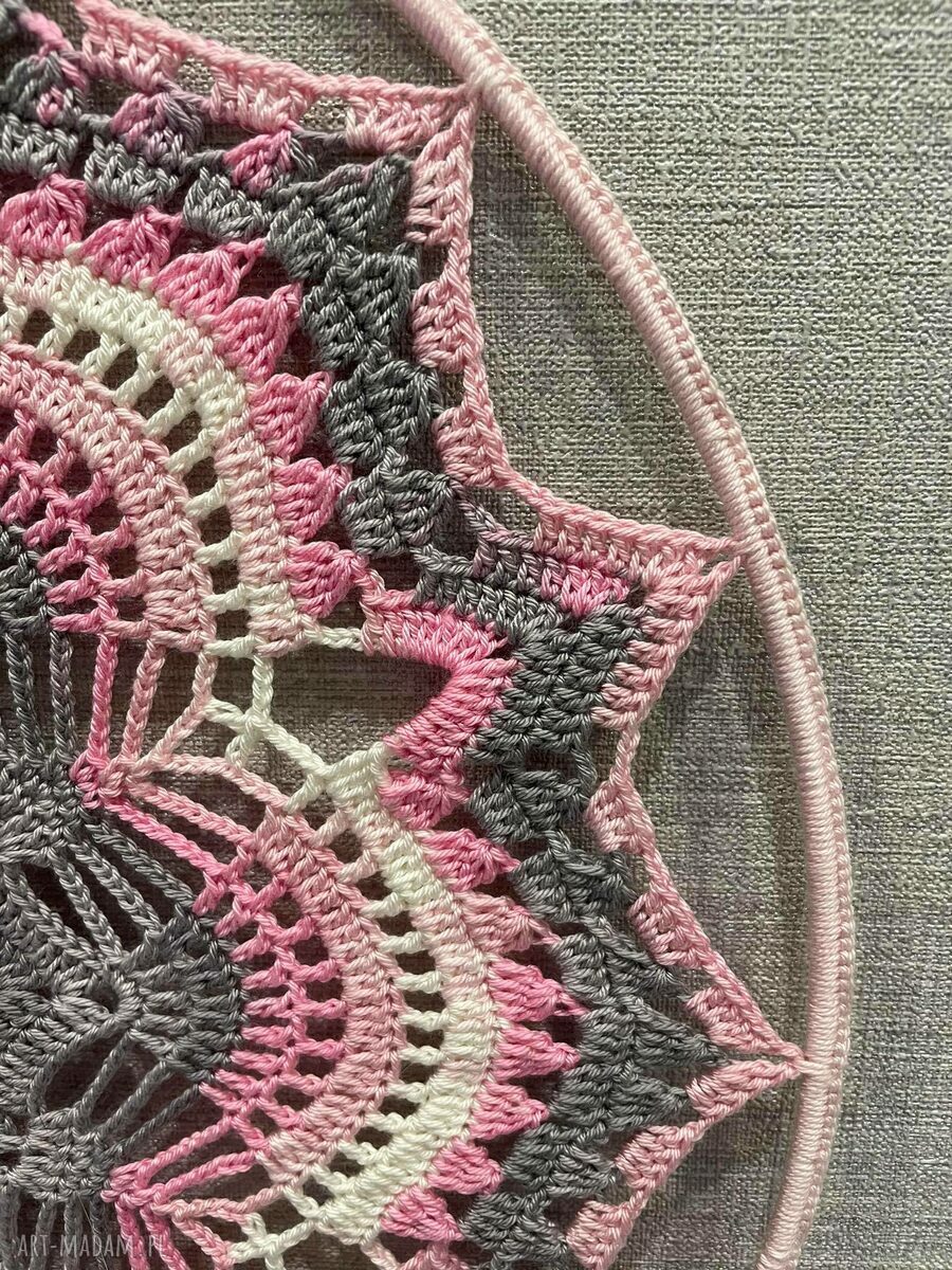 Ręcznie wykonany łapacz snów - ozdoba ścienna boho 40 cm
