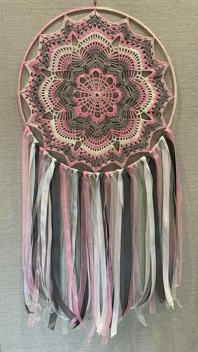 Ręcznie wykonany łapacz snów - ozdoba ścienna boho 40 cm
