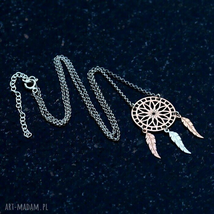 naszyjniki: ŁAPACZ SNÓW NASZYJNIK ETHNO DREAMCATCHER 02 handmade
