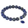 szare bransoletki jadeit grey, navy blue & silver set