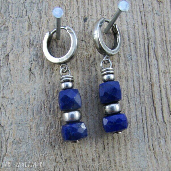 Komplet z lapis lazuli - srebro 925: bransoletka i kolczyki (Irart)