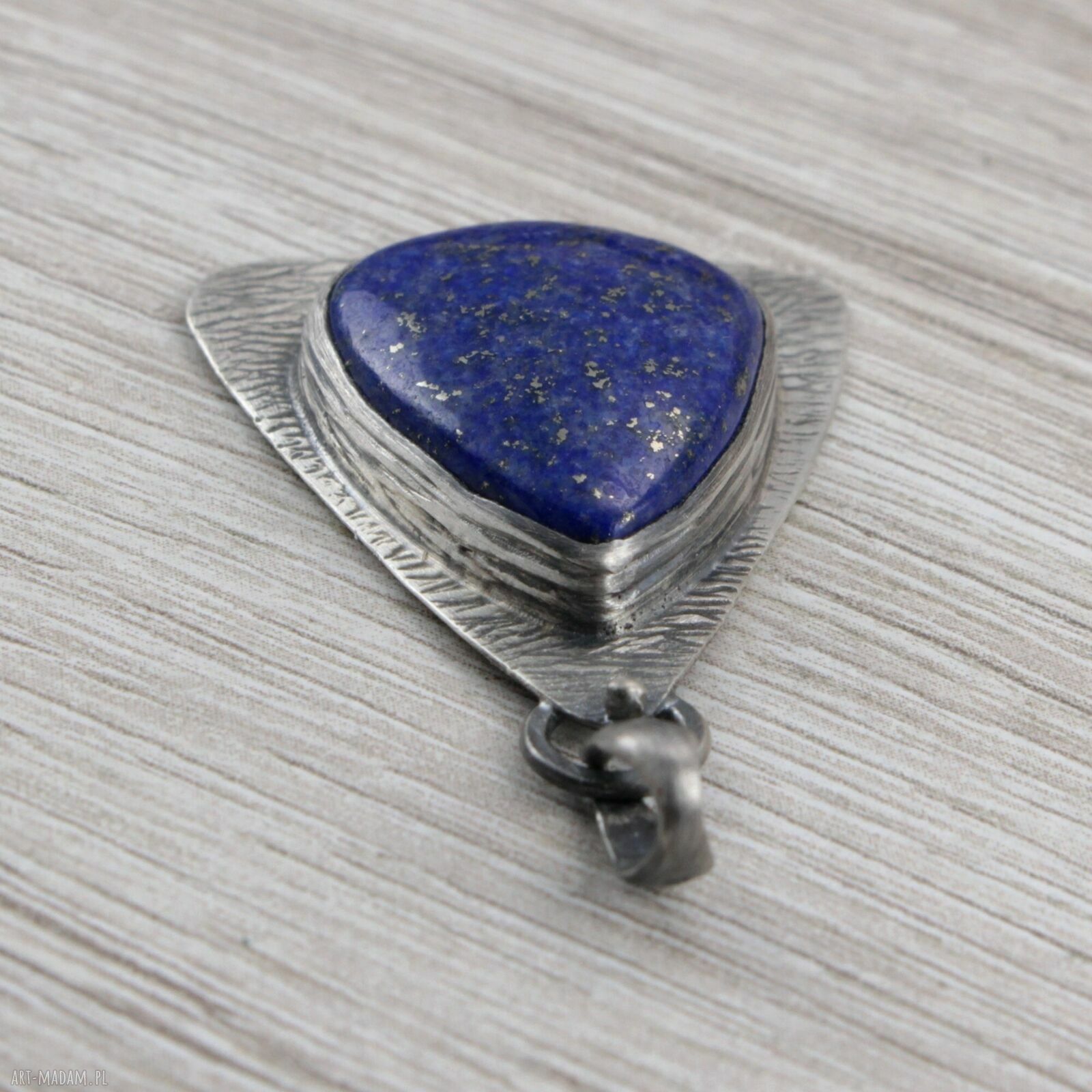 Lapis lazuli i srebro 925/999 - ręcznie robiony wisiorek