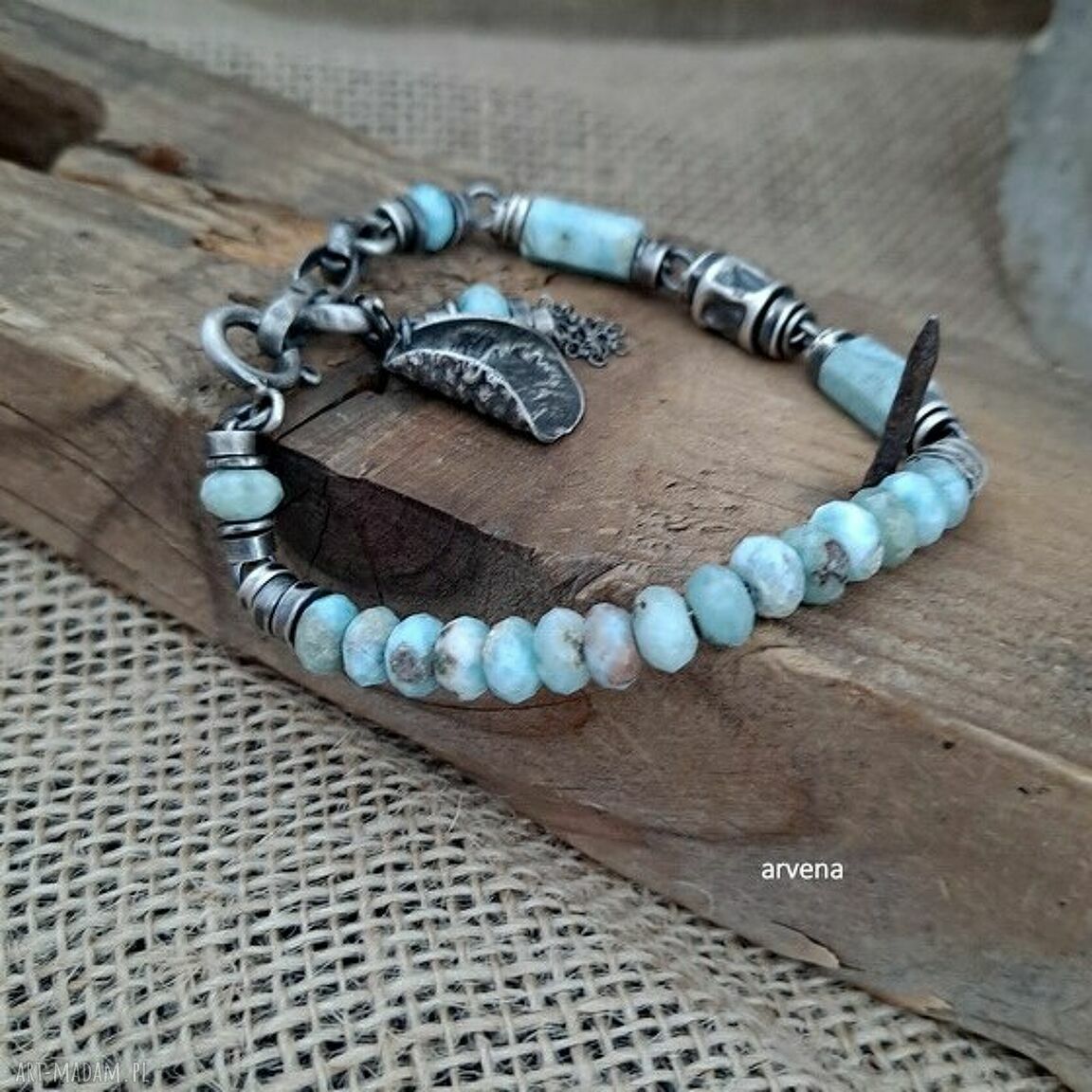 larimar bransoletka - handmade - arvena