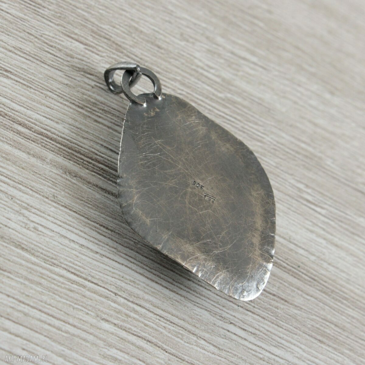 Larimar i oksydowane srebro 925 - autorski wisior 1891a