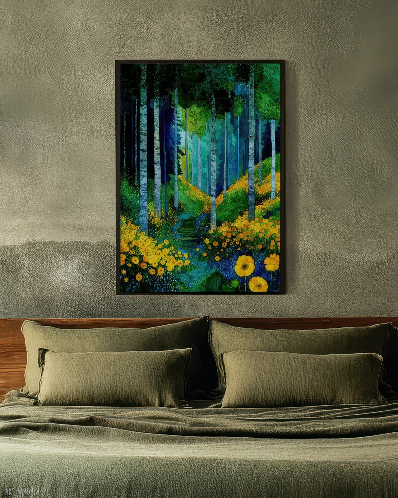 Las - grafika na plakacie A3 w stylu Klimta