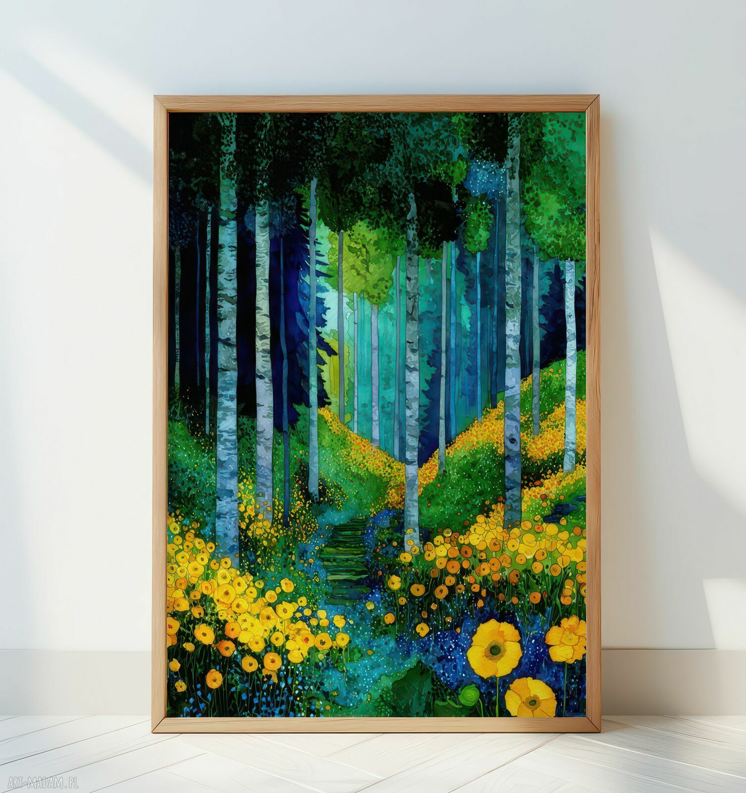 Las - grafika na plakacie A3 w stylu Klimta