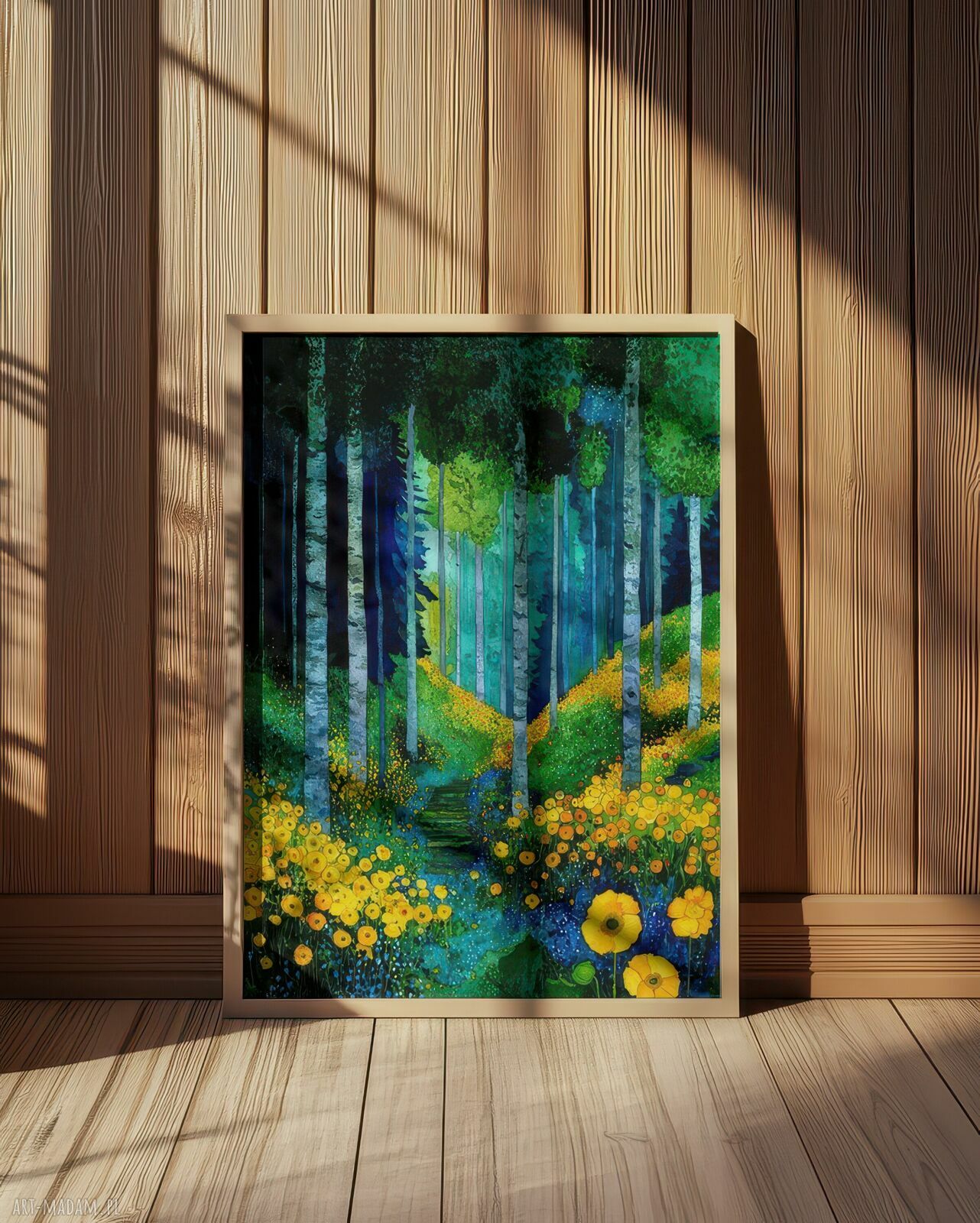 Las - grafika na plakacie A3 w stylu Klimta