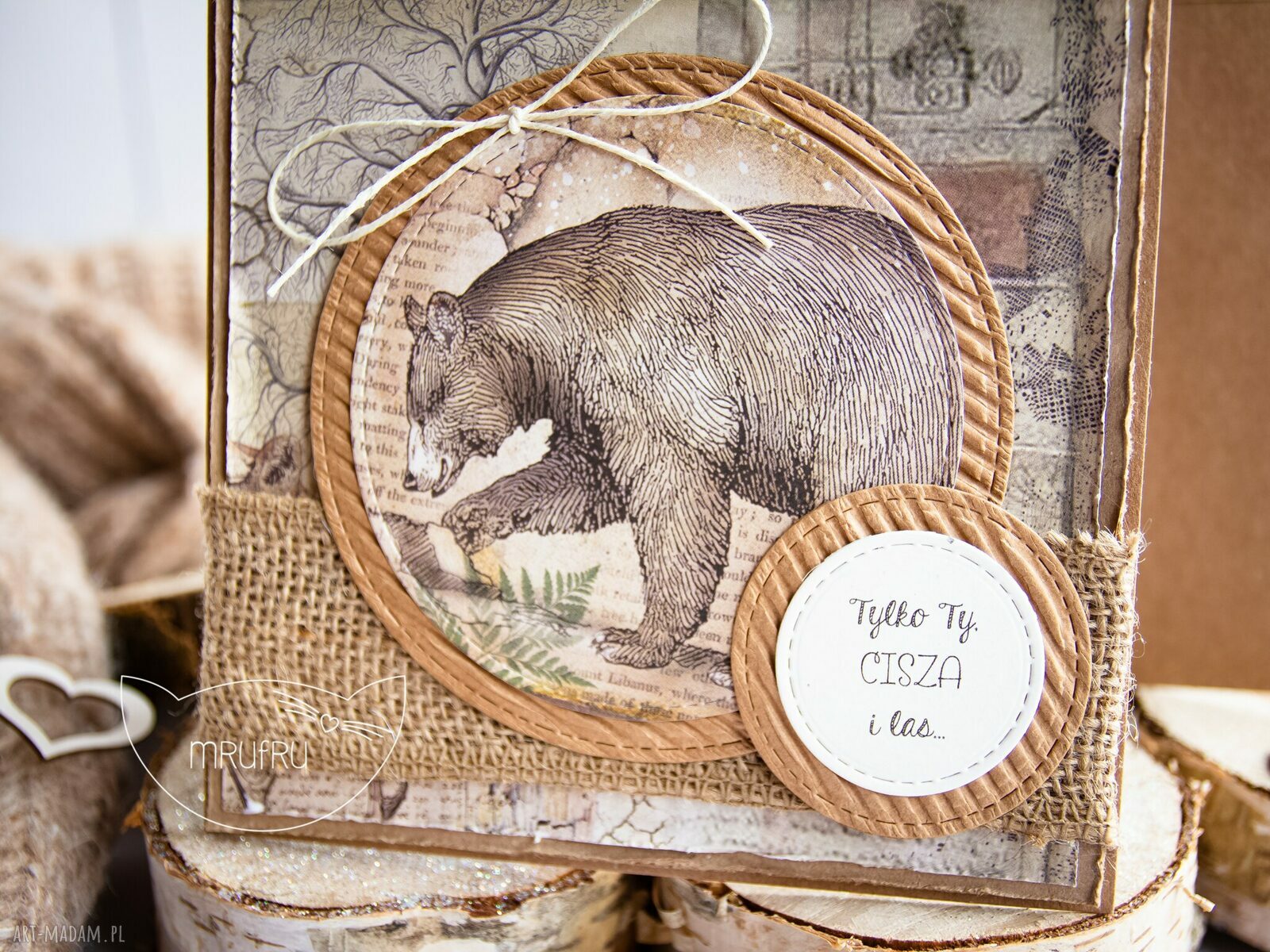 scrapbooking kartki: Kartka z NATURĄ w tle. Koperta. Na każdą okazję. Hand Made