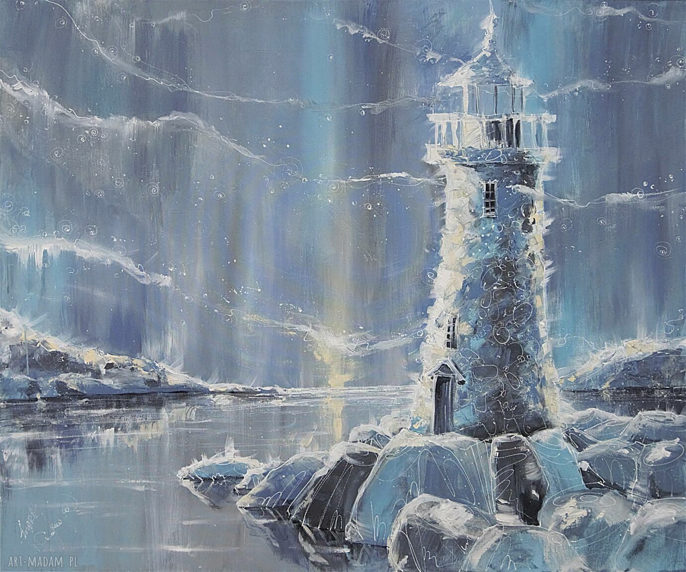 Latarnia morska Santa Cruz Walton - obraz Giclee na płótnie 70x60 cm