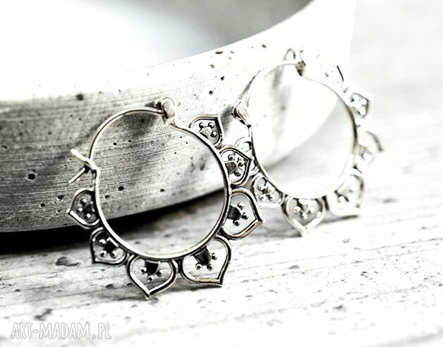 925 srebrne kolczyki karma orient spirale srebro lekkie delikatne