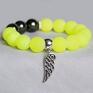 szare bransoletki neonowe graphite & neon yellow with wing