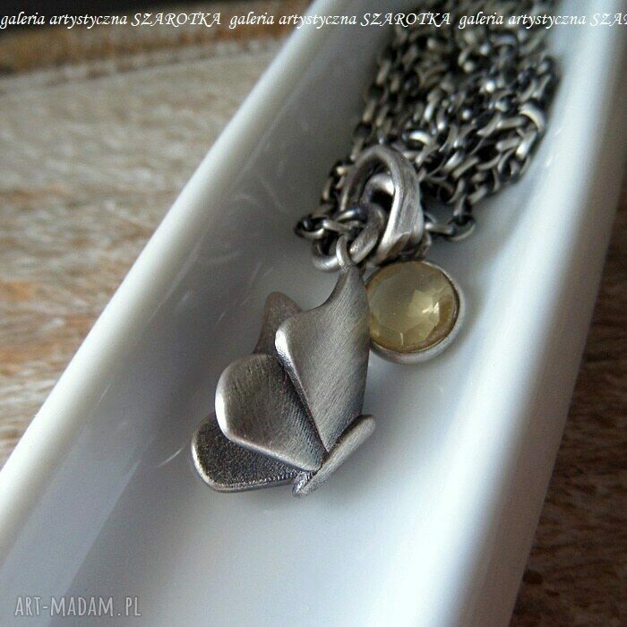 naszyjniki: LATO naszyjnik z cytrynu i srebra HandMade