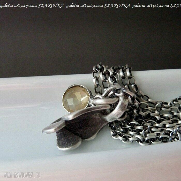 naszyjniki: LATO naszyjnik z cytrynu i srebra HandMade