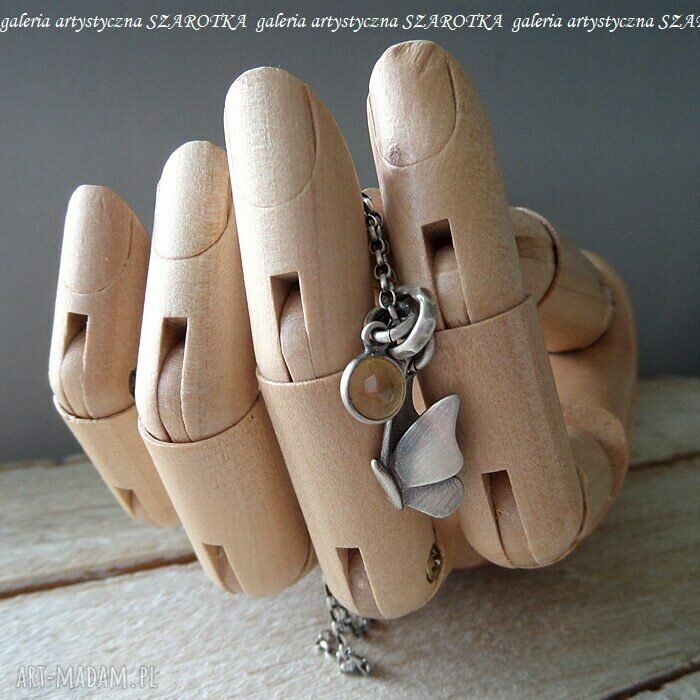 naszyjniki: LATO naszyjnik z cytrynu i srebra HandMade