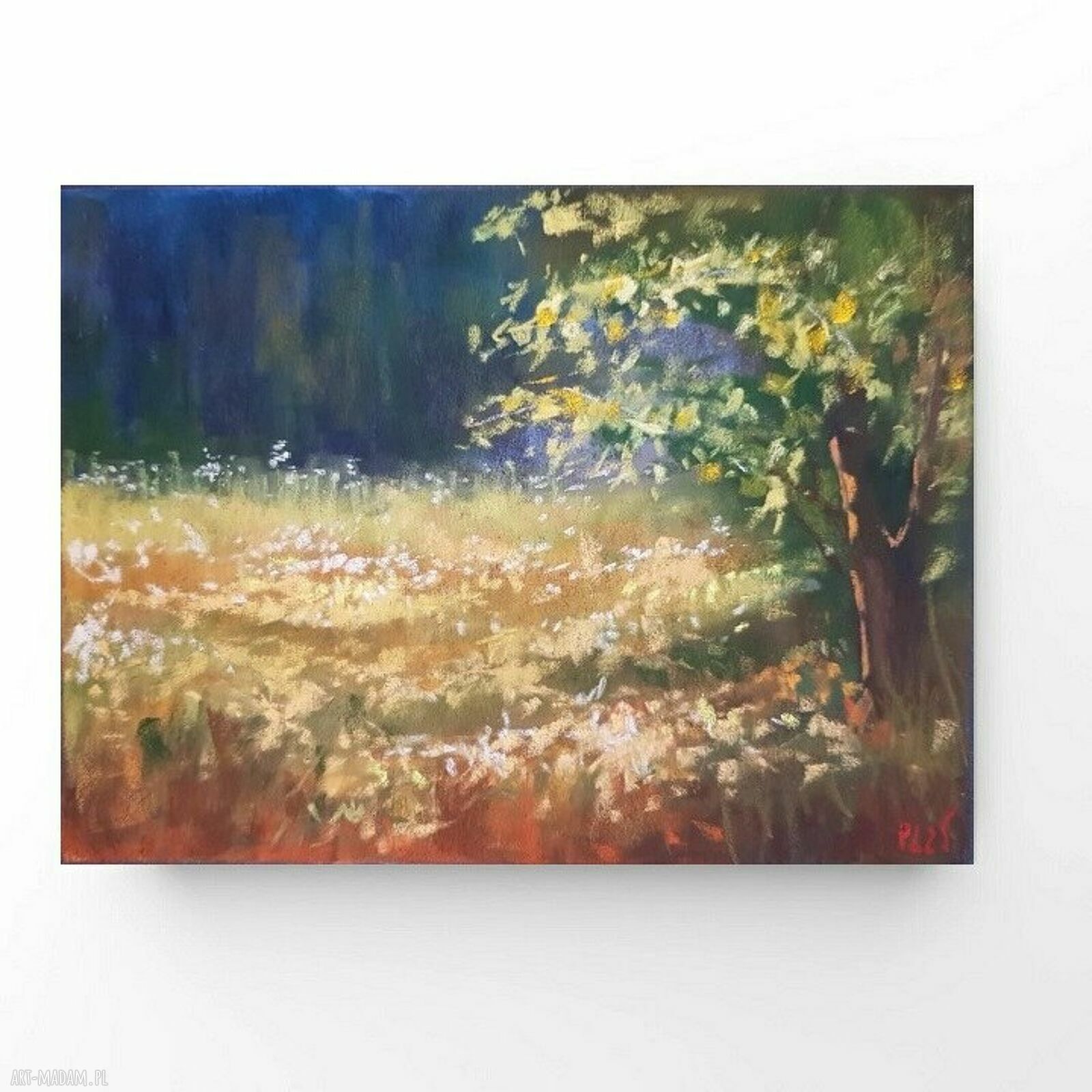 Obraz „Lato” - pejzaż w formacie 18x24 cm z pasteli suchych