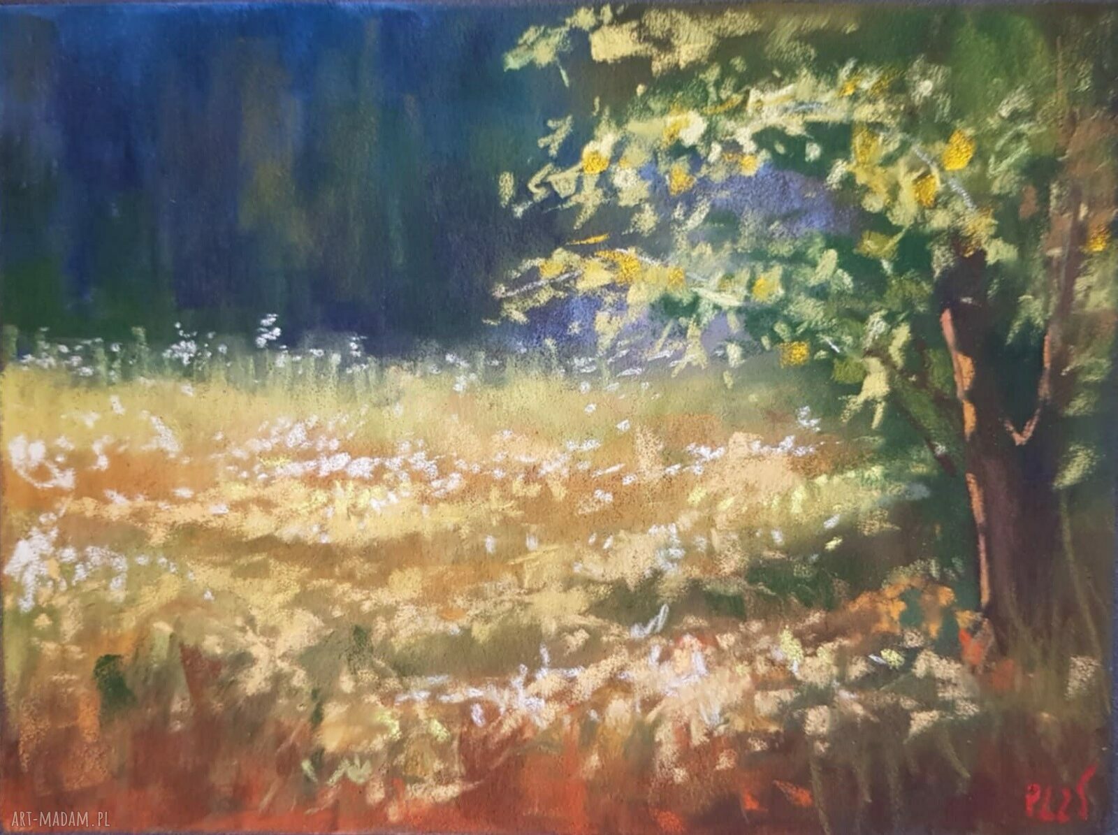Obraz „Lato” - pejzaż w formacie 18x24 cm z pasteli suchych