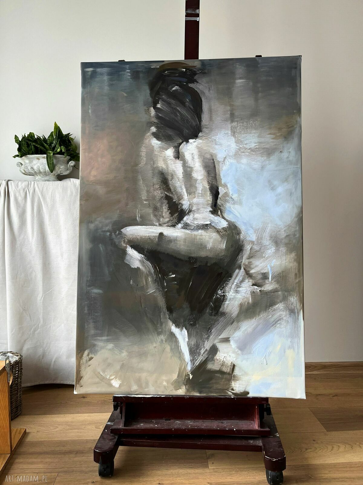 Latte2 - zmysłowy obraz kobieta do sypialni, duży obraz do salonu 120x80 akryl na płótnie