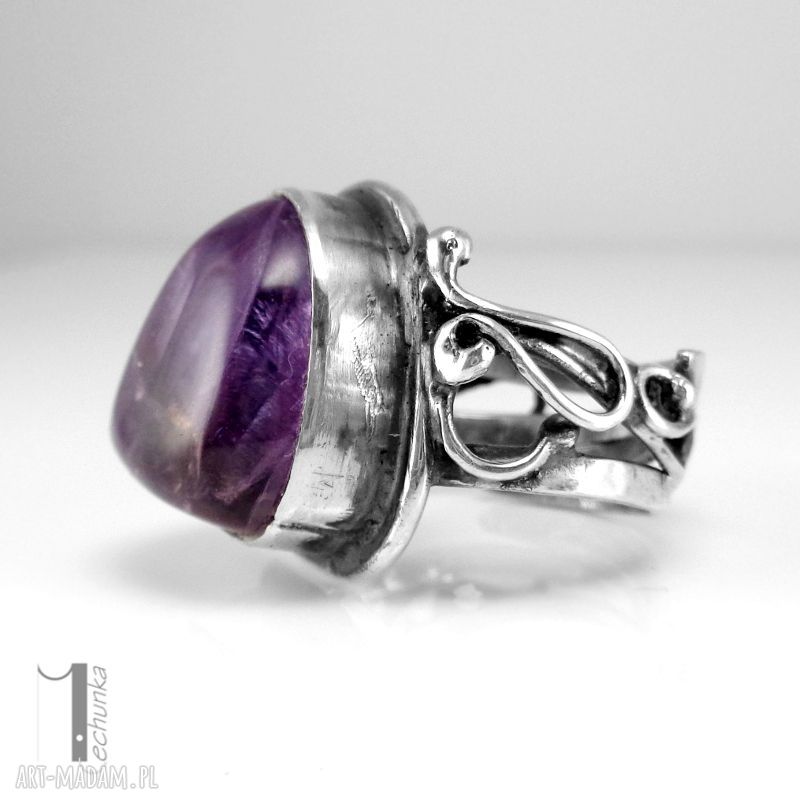 pierścionki: Lavender srebrmy pierścionek z ametrynem Ręcznie zrobione