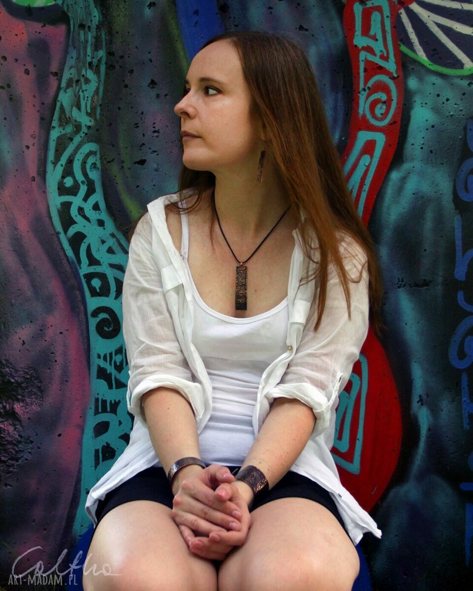 Lawa - miedziany wisiorek 2106-01 OOAK