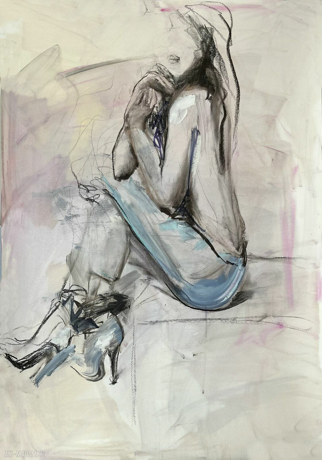 Lawendowa - obraz kobiety 100x70 do sypialni
