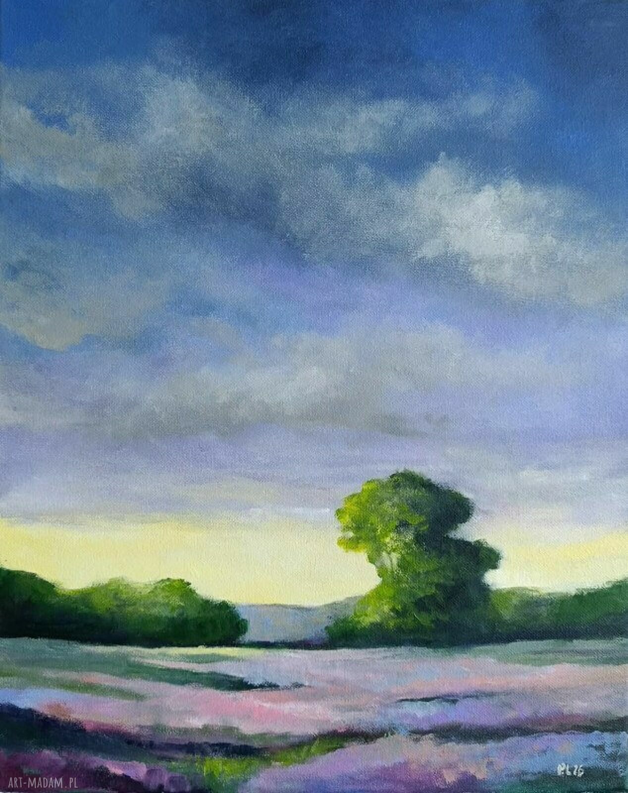 Lawendowy Poranek - obraz akrylowy 50x40 cm (pejzaż) Paulina Lebida