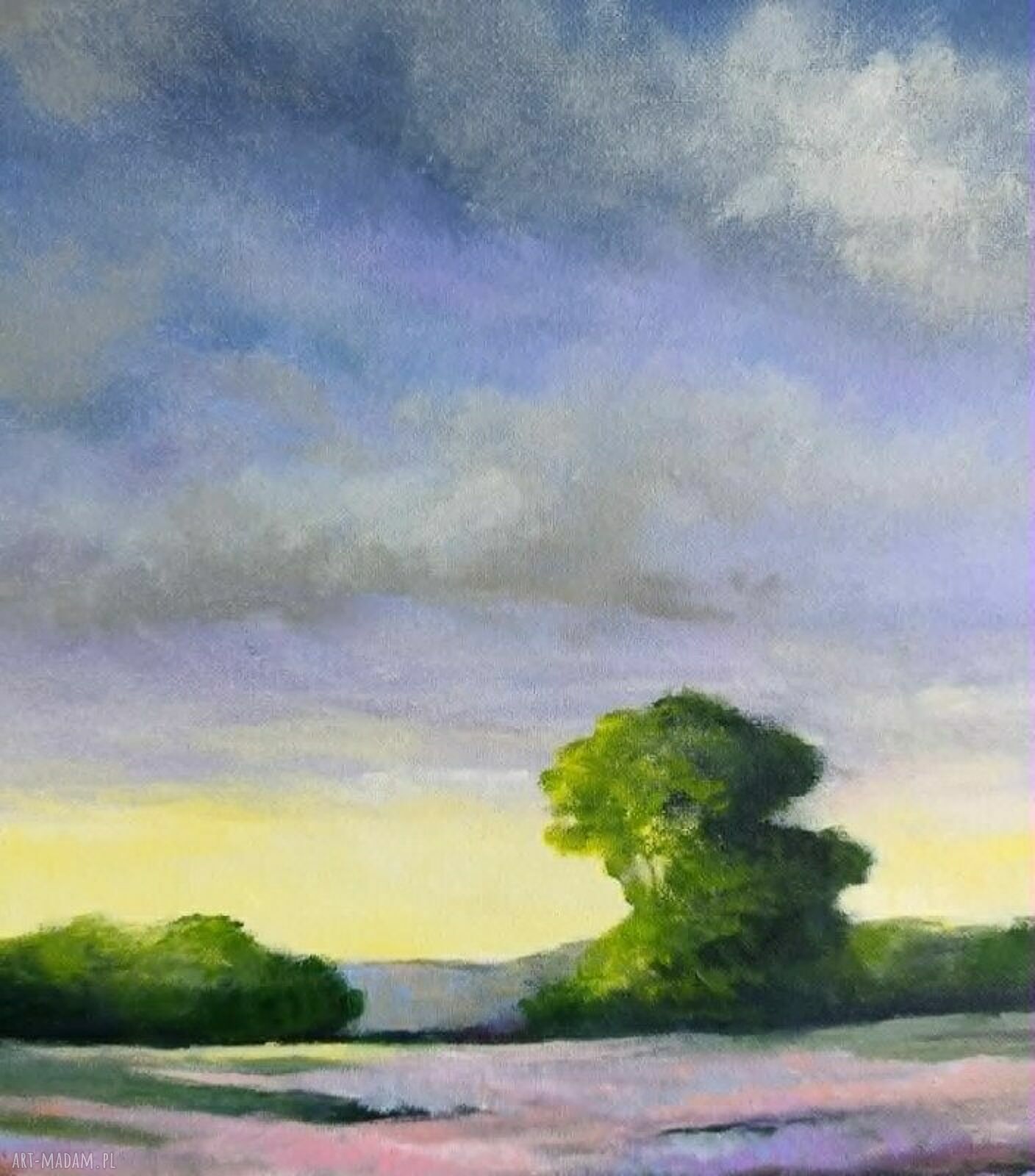 Lawendowy Poranek - obraz akrylowy 50x40 cm (pejzaż) Paulina Lebida