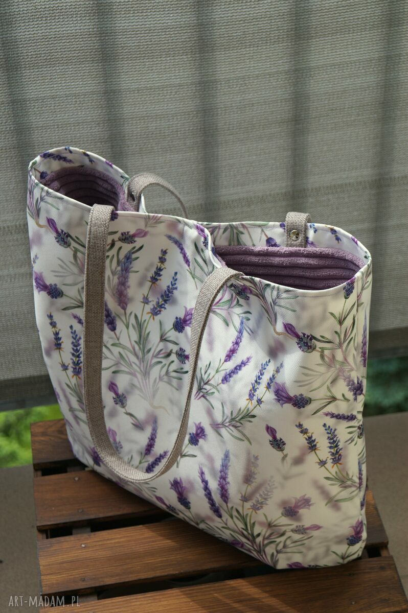 Lawendowy worek na ramię - torebka handmade na lato