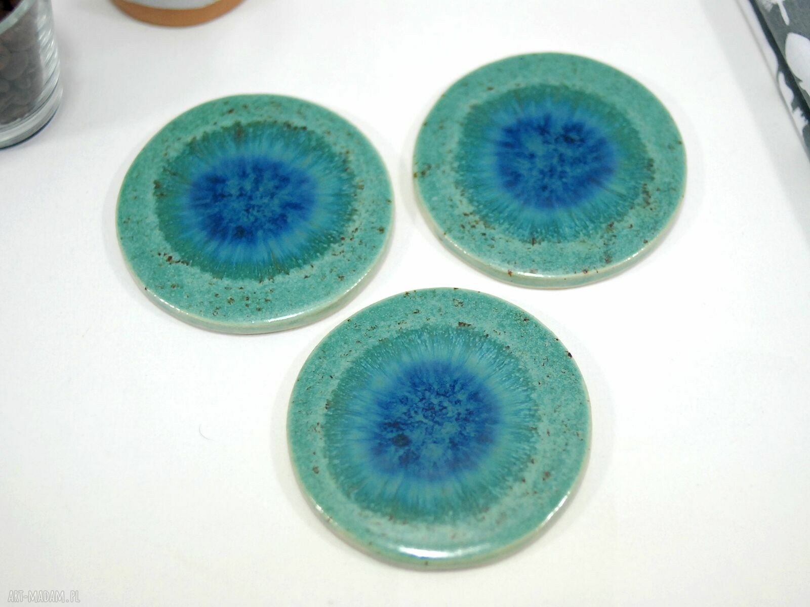 Lazurowe wybrzeże - ceramiczne podstawki pod filiżanki