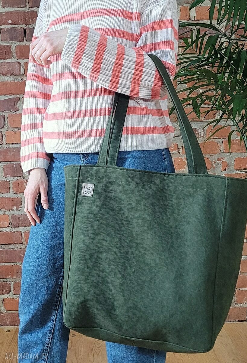 Zielona shopperka Lazy Bag Bukka vegan oversize na ramię