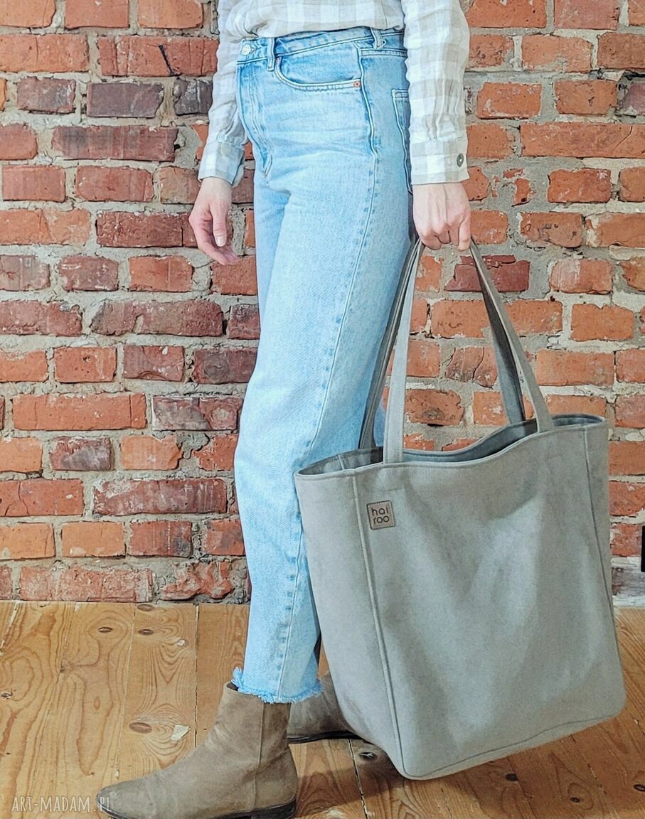 Lazy bag Bukka beżowa nubuk vegan - torba hobo na ramię