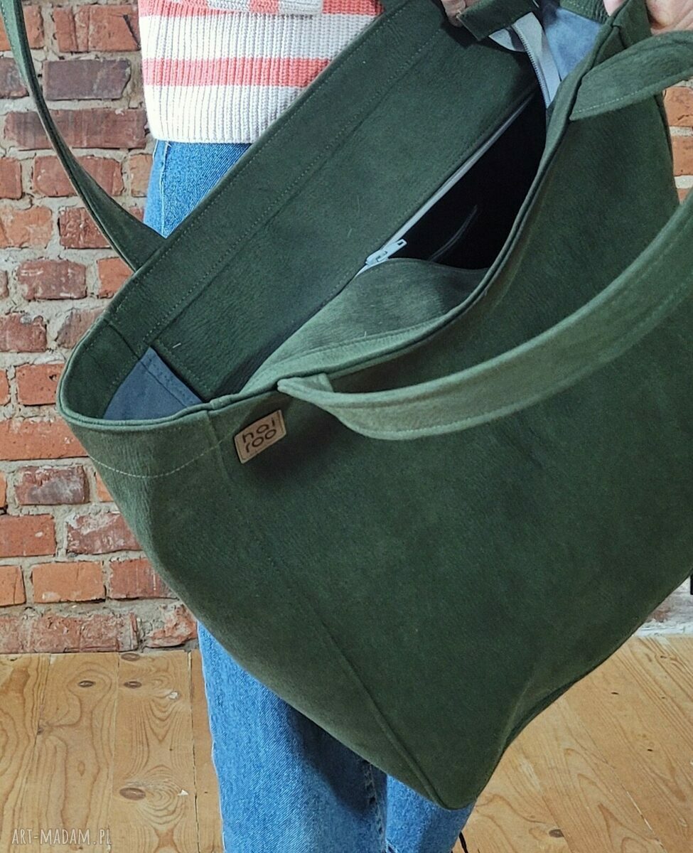 Zielona shopperka Lazy Bag Bukka vegan oversize na ramię