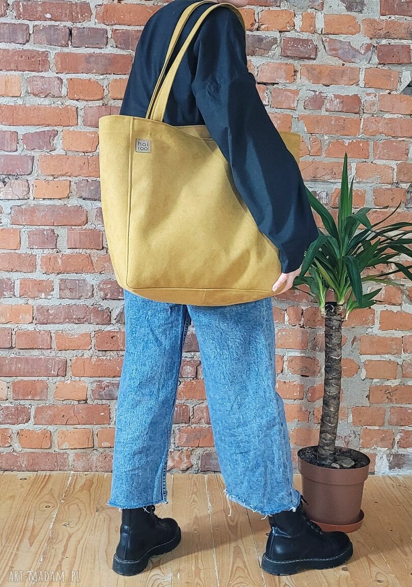 Lazy bag Bukka - musztardowa torba na ramię vegan, wodoodporny eko nubuk
