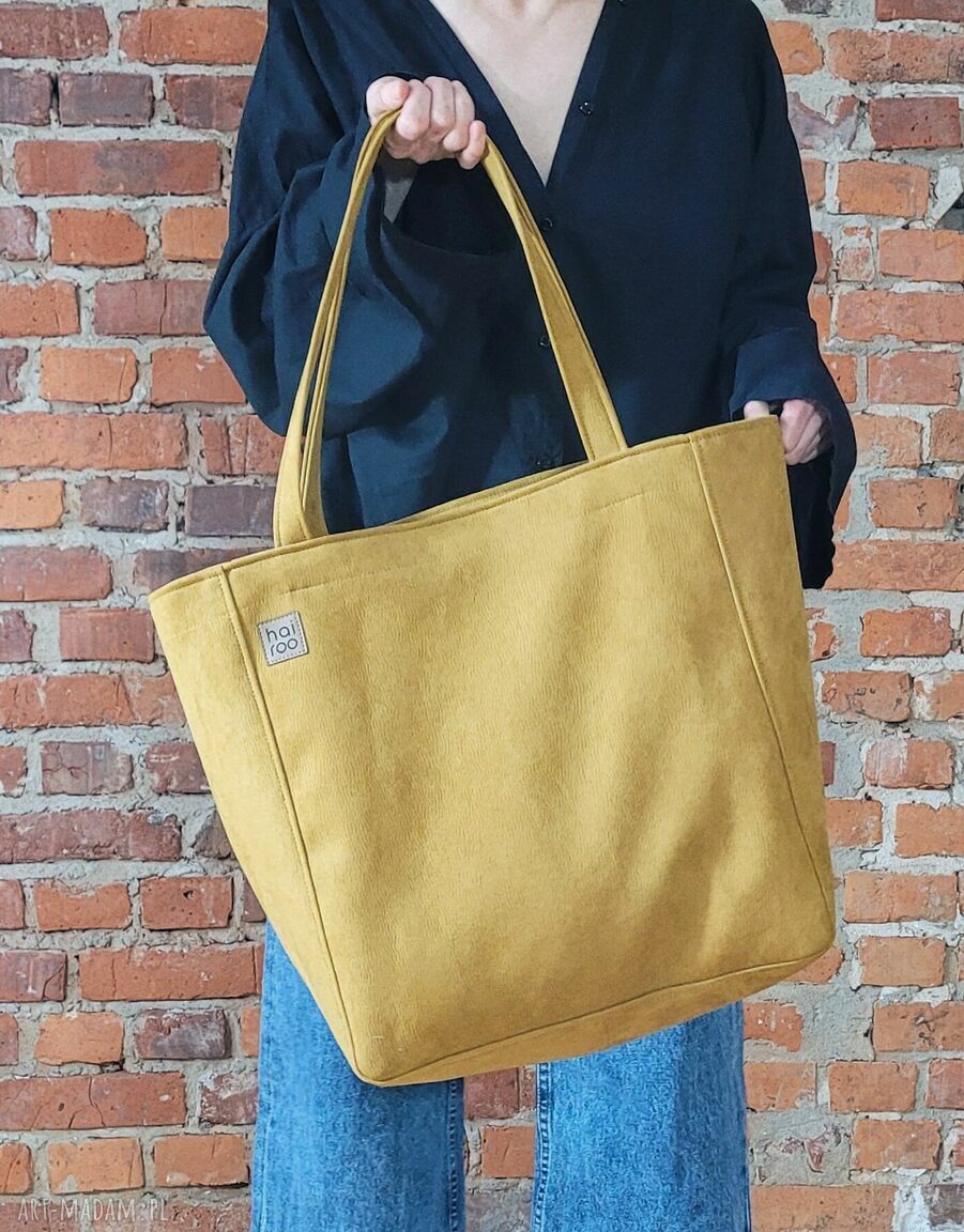 Lazy bag Bukka - musztardowa torba na ramię vegan, wodoodporny eko nubuk