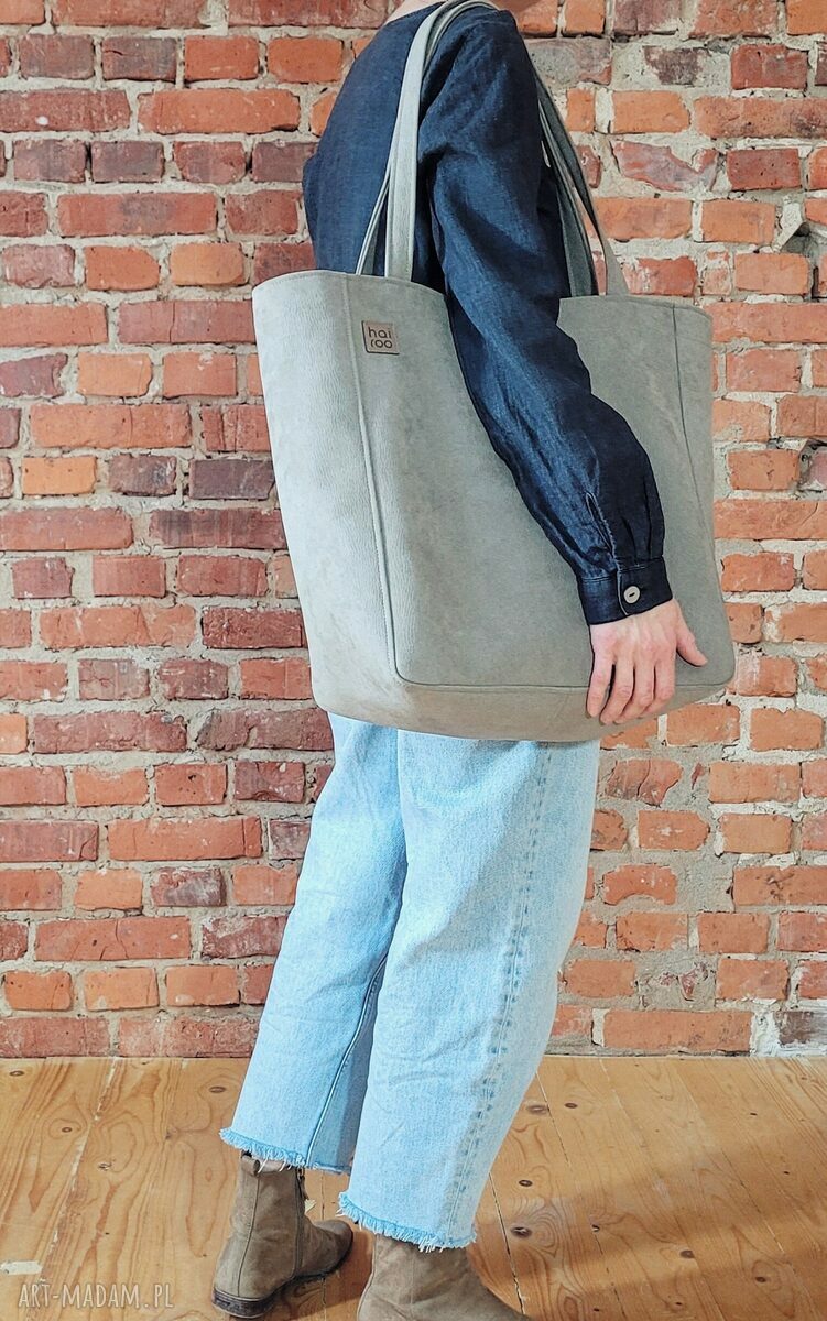 Lazy bag Bukka beżowa nubuk vegan - torba hobo na ramię